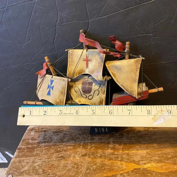 Vintage Ocean Core  Replica Wood Model Nina Pirate ship Beach Home Office Decor - Picture 2 of 5